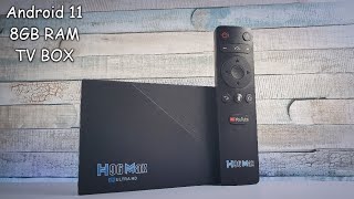 H96 MAX RK3566 Android 11 TV Box UnboxingHands on test Review in 2021 4K YoutubeGaming8GB RAM [upl. by Tnilc]