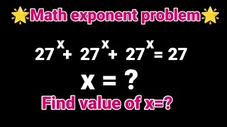 math Olympiad question Math exponential problem  simplification  find value x shortsfeed math [upl. by Berstine903]