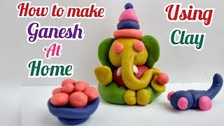 Clay Art  How to Make Colourful Eco Friendly Ganesha at Home  Happy Ganesh saturthi [upl. by Perlie]