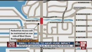 Part of Westshore to close for 2 months [upl. by Siroled]