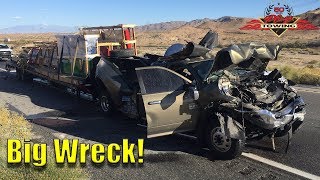 Very Bad Truck Wreck Pickup Rear Ends Semi At 60 MPH [upl. by Sitruc]