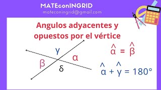 Ángulos adyacentes y opuestos por el vértice Ejercicios resueltos y fáciles [upl. by Einnob]