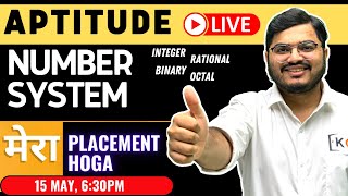 🛑LIVE  NUMBER SYSTEM  All Concepts Tricks Questions  Aptitude  Mera Placement Hoga [upl. by Toiboid]