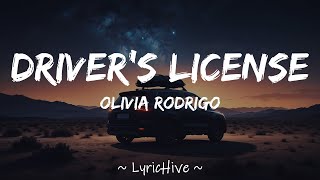 Olivia Rodrigo  Drivers License Lyrics 4K Lyric Video [upl. by Alhak]