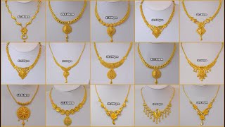 Latest Light Weight One Gram Gold Necklace Designs with weight simplegoldnecklace [upl. by Aileme]