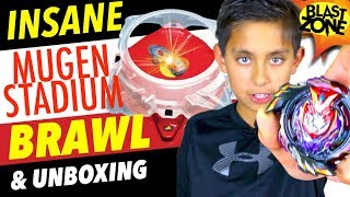 Beyblade Burst Battle Mugen Stadium Brawl amp Unboxing New Beyblades with Strike God Valkyrie [upl. by Atnoed]