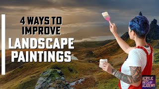 4 Easy Ways to Improve Landscape Painting Skills  Acrylic Painting Tutorial for Beginners [upl. by Travus]