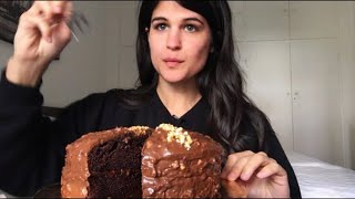 EATING A Chocolate Cake For My 100k Subs ❤️ Eating SoundsASMREating Show [upl. by Thagard]