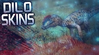 The Isle  Top 8 Best Dilophosaurus Skins Showcase With Colors [upl. by Nonnek422]