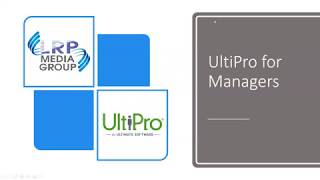 UltiPro Tutorial Manager [upl. by Yentiw]