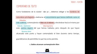 Examen de Platón resuelto  Comentario de Texto 1 de Platón [upl. by Llednew]