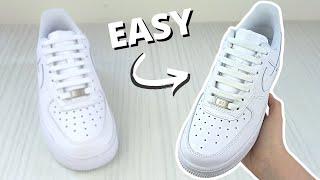 HOW TO BAR LACE NIKE AIR FORCE 1s EASY Way [upl. by Natehc]