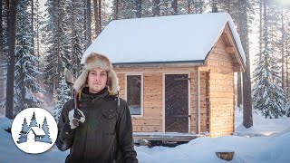 I built a tiny LOG CABIN in my backyard  From start to finish [upl. by Averi]