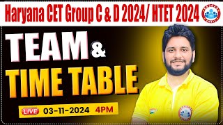 HSSC CET 2024  HTET amp Haryana Group C amp D Team amp Classes Time Table  RWA State Exams [upl. by Ahcire]