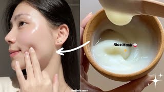 How to make RICE MASK for face at home  Benefits of rice mask  Glowing skin ✨️ [upl. by Ailla]