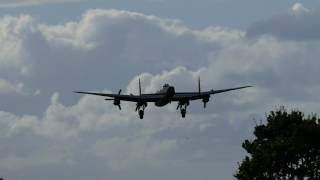 BBMF Lancaster landing RAF Coningsby 250916 [upl. by Assyl91]