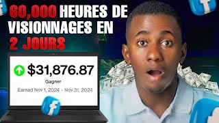 Comment Atteindre 60k Heures De Visionnages Sur Facebook en 2 heures  Monetisation Facebook [upl. by Annemarie457]