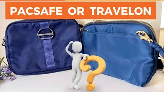 Pacsafe or Travelon Crossbody comparisonThe perfect traveleveryday companionAnti theft features [upl. by Acinok]