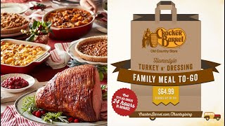 CRACKER BARREL HOLIDAY FAMILY MEAL TOGO REVIEW  CATERED HOLIDAY MEALS [upl. by Moclam]