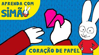 Um coração de papel como fazer origami 📃❤️ Aprenda com Simão  Simão Portugal  Desenho animado [upl. by Steven462]