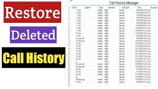 How To Restore Deleted Call History  Recover Call Logs History [upl. by Koehler]