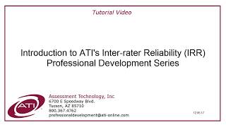 PreK Introduction to ATIs Interrater Reliability [upl. by Eetsim]