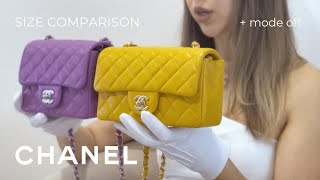 chanel size comparison  mini rectangular vs mini square [upl. by Aiam]