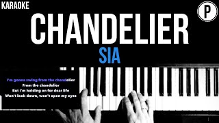 Sia  Chandelier Karaoke Slowed Acoustic Piano Instrumental Cover Lyrics [upl. by Iroj319]