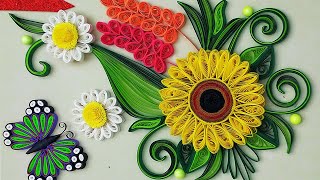 Stunning Paper Quilling Flower and Butterfly Art  DIY Quilling Tutorial for Beginners [upl. by Eugenia]