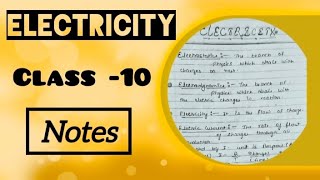 Class 10 Physics Electricity Notes  Class 10 Physics chapter 3 Notes  notes electricity [upl. by Kristian]