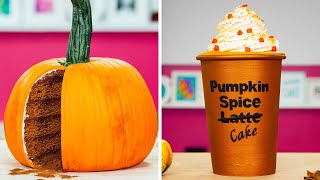 Starbucks Pumpkin Spice Latte CAKE amp More PUMPKIN Cakes  How To Cake It Step By Step [upl. by Thaddeus]