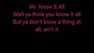 Kelly Clarkson  Mr Know It All Lyrics [upl. by Rowena658]