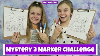 Mystery 3 Marker Challenge Jacy and Kacy [upl. by Lehcyar]