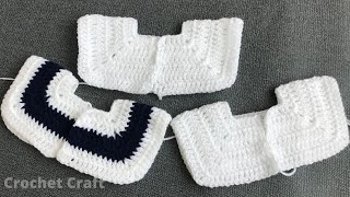 crochet baby yokeYoke for cardigan romperdress [upl. by Cacie817]