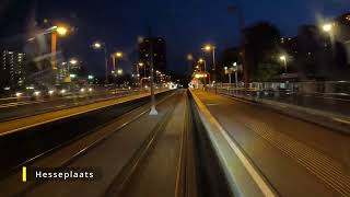 Cabview Metro Rotterdam Lijn B Nesselande  Steendijkpolder AVOND [upl. by Gnart754]