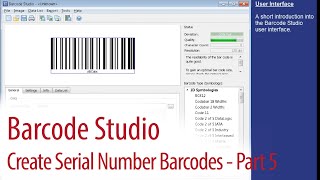 Create Serial Number Barcodes  Barcode Studio 5 [upl. by Friedland]