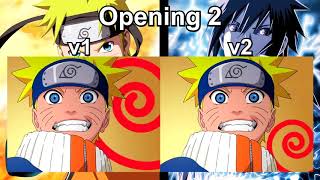 Naruto  Opening 2 Comparison  Versions 12 HD  60 fps [upl. by Schaefer]