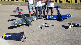 SPETTACOLARE BATTAGLIA AEREA  AEREI RC WARBIRDS CON CRASH [upl. by Ecnaralc219]