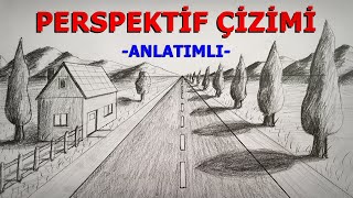 PERSPEKTİF ÇİZGİ ANLATIMLI  PERSPECTIVE DRAWING  GÖRSEL SANATLAR DERSİ [upl. by Simdars]