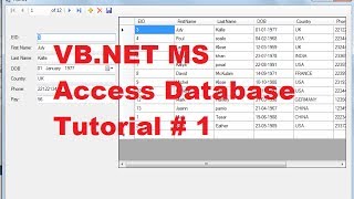 VBNET MS Access Database Tutorial 1  How to Connect Access Database to VBNet [upl. by Awe]