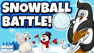 Snowball Battle  Winter Brain Break  GoNoodle Inspired [upl. by Neeka]