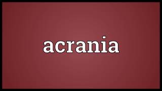 Acrania meaning [upl. by Ahtel]