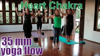 35 Minute Yoga Class  Chakra Series Part 4 Heart Chakra Anahata [upl. by Swee]