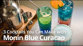 3 Cocktails You Can Make with Monin Blue Curacao 🧜‍♀️❄️🍹 [upl. by Shani]