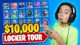 FERRANS 10000 FORTNITE LOCKER TOUR RARE SKINS  Royalty Gaming [upl. by Oicafinob]