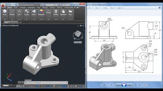 Autocad 3D practice drawing  SourceCAD [upl. by Innus824]