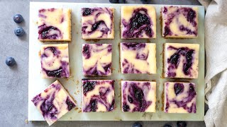 Blueberry Swirl Cheesecake Bars [upl. by Onimod789]