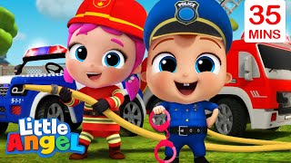 Community Helpers Song  More Little Angel Kids Songs amp Nursery Rhymes [upl. by Ellinej422]