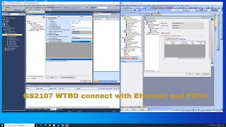 Mitsubishi GS2107 WTBD connect ethernet with FX5U [upl. by Pathe569]