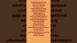 കുപ്പിവളകൈയാൽ മെല്ലെ Minnaram movie song lyrics shorts [upl. by Entirb]